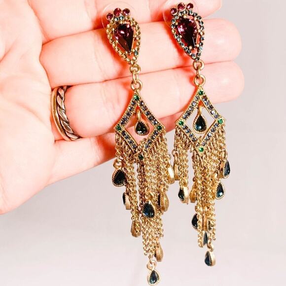 Nicole Miller Designer Jeweled Earrings – Elegant Statement, Never Worn - Picture 1 of 5